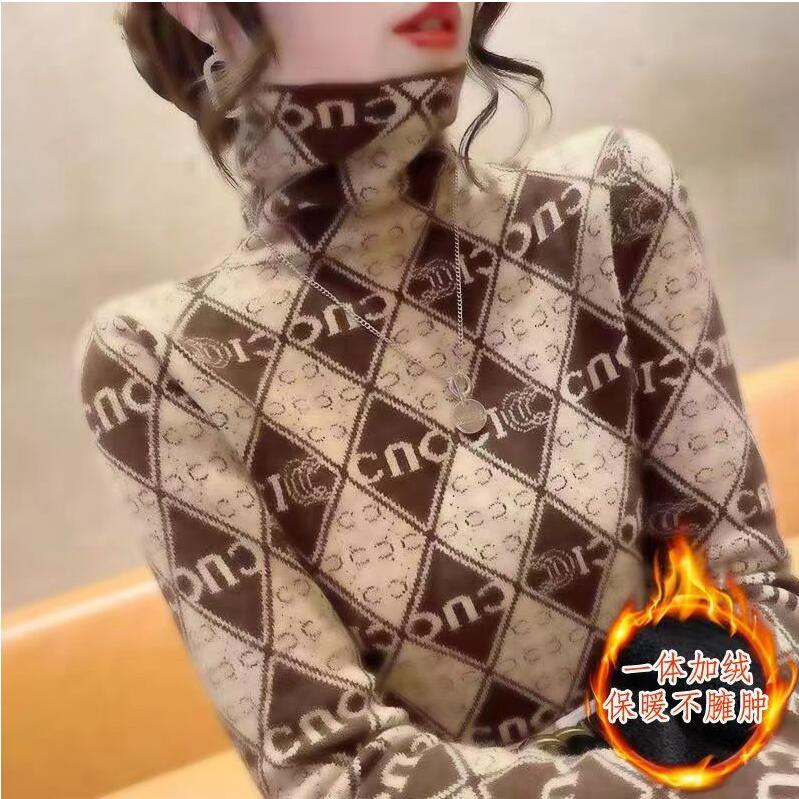 Women' Sweaters Luxury Dress Turtleneck Thickened Long Sleeve Vintage Letter Basic T-shirt Lady Tee Apple crop top, 06
Women' Sweaters Luxury Dress Turtleneck Thickened Long Sleeve Vintage Letter Basic T-shirt Lady Tee Apple crop top, 06