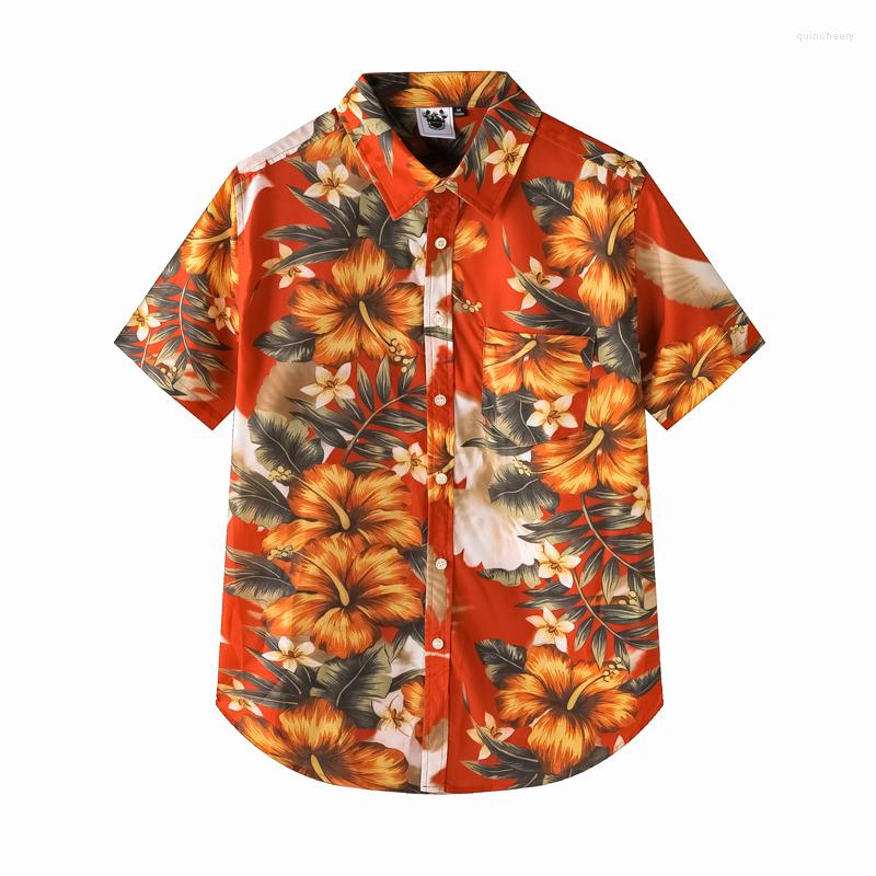 Men's Casual Shirts European And American Men's Wear Summer 2022 Short Sleeve Lapel Single Breasted Orange Floral Print Fashion Shirt 
Men's Casual Shirts European And American Men's Wear Summer 2022 Short Sleeve Lapel Single Breasted Orange Floral Print Fashion Shirt