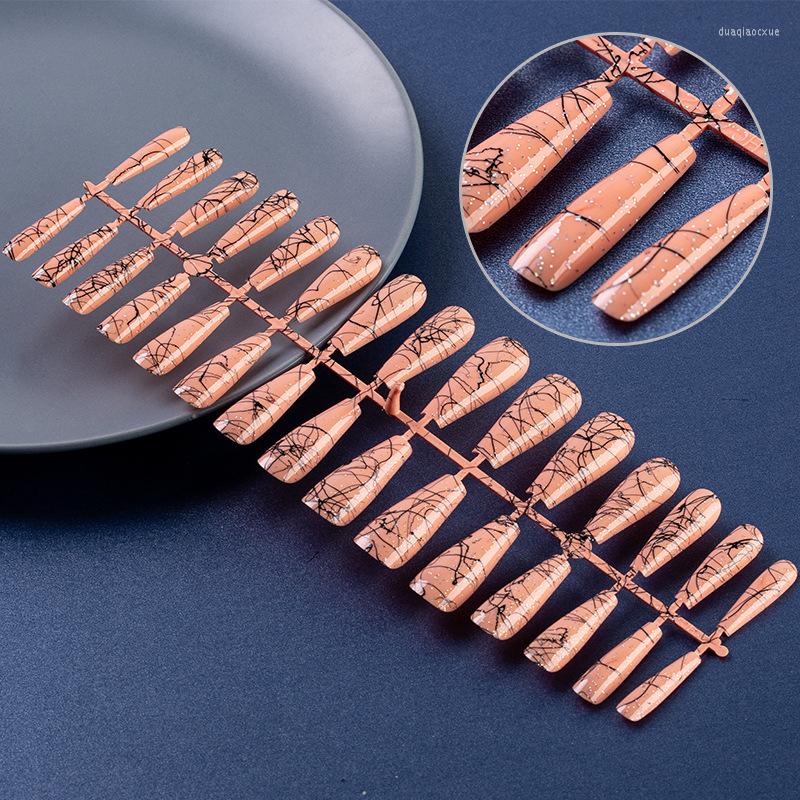 False Nails 30pcs Black Line Brushed Ballet Coffin Fake Glitter Powder Solid Color ABS Plastic Press On Tips Cute Nail Art, Style6
False Nails 30pcs Black Line Brushed Ballet Coffin Fake Glitter Powder Solid Color ABS Plastic Press On Tips Cute Nail Art, Style6