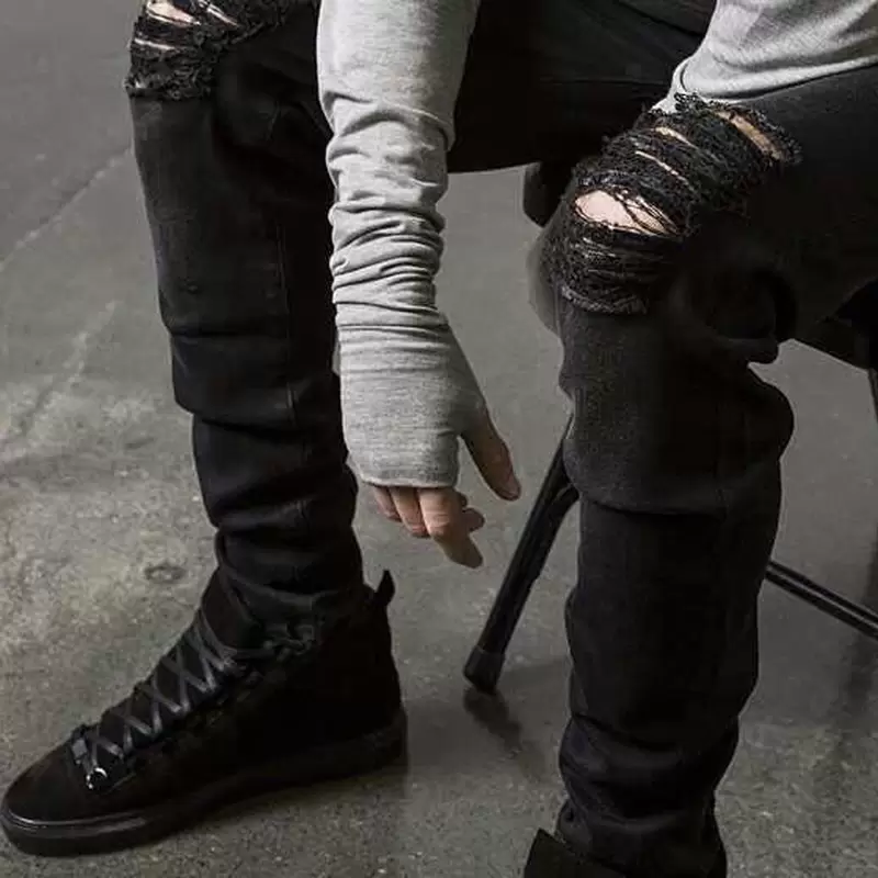 New Fashion Wholesale-Fashion Mens Straight Slim Fit Biker Jeans Pants Distressed Skinny Ripped Destroyed Denim Jeans Washed Hiphop Trousers, Black
New Fashion Wholesale-Fashion Mens Straight Slim Fit Biker Jeans Pants Distressed Skinny Ripped Destroyed Denim Jeans Washed Hiphop Trousers, Black