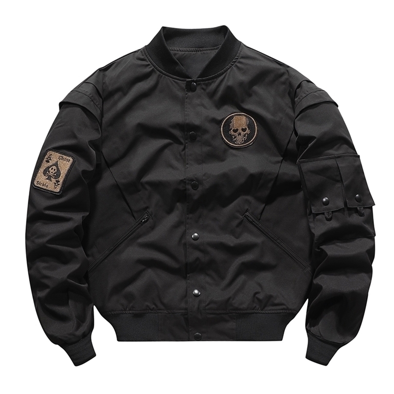 Mens Jackets Baseball Bomber Jacket Women Hip Hop Harajuku skull Letter Patchwork Streetwear Men Unisex College Coats 220930, Black
Mens Jackets Baseball Bomber Jacket Women Hip Hop Harajuku skull Letter Patchwork Streetwear Men Unisex College Coats 220930, Black