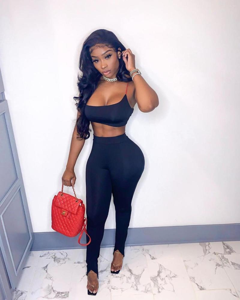 Women' Tracksuits DPSDE 2022 Summer Fashion Sexy Club Party Style Sets Sleeveless Short Top Elastic Long Pants Pure Color Two Piece, Black
Women' Tracksuits DPSDE 2022 Summer Fashion Sexy Club Party Style Sets Sleeveless Short Top Elastic Long Pants Pure Color Two Piece, Black