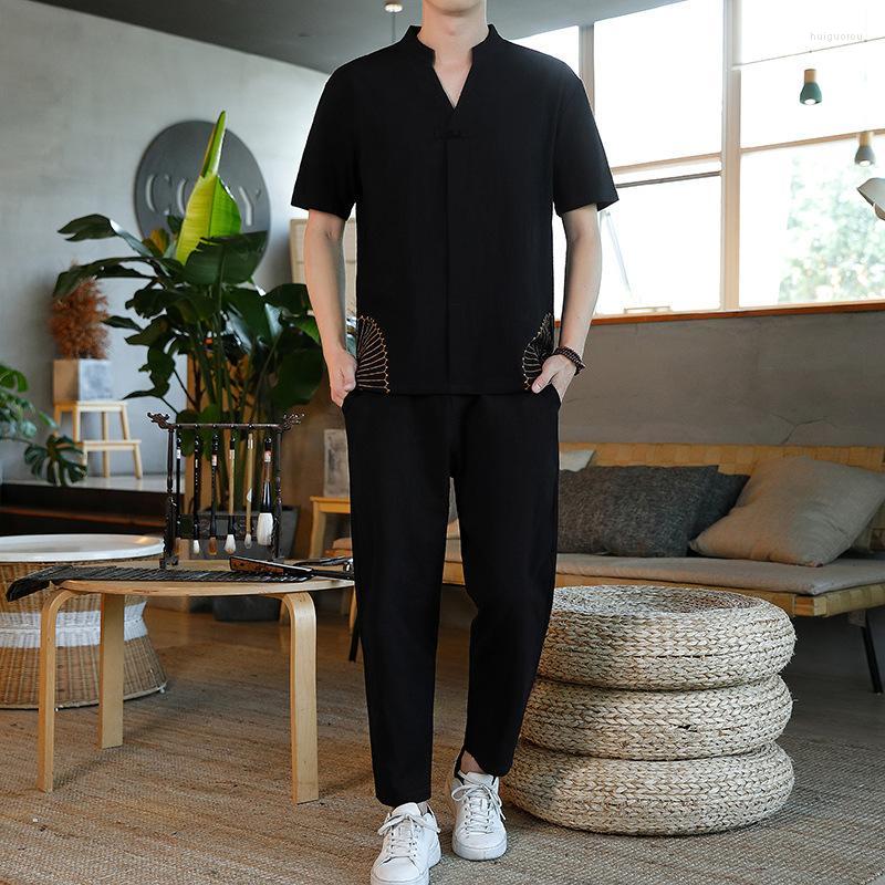 Men's Tracksuits Men's 2022 Summer Chinese Style Hanfu Suit Cotton And Linen Short-sleeved T-shirt Plus Size Trousers Two-piece, Gray
Men's Tracksuits Men's 2022 Summer Chinese Style Hanfu Suit Cotton And Linen Short-sleeved T-shirt Plus Size Trousers Two-piece, Gray