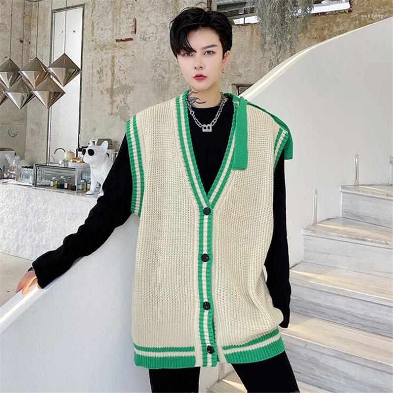 Men's Vests Autumn Winter Fashion Green Khaki Contrast Color Sweater Vest Men Shoulder Ribbon Sleeveless Sweaters Single-breast Knitted, Black
Men's Vests Autumn Winter Fashion Green Khaki Contrast Color Sweater Vest Men Shoulder Ribbon Sleeveless Sweaters Single-breast Knitted, Black