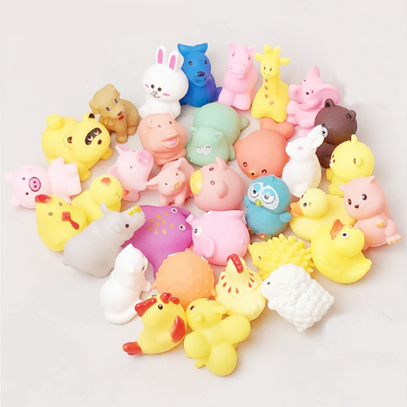 Baby Cute Animals Bath Toy Swimming Water Toys Soft Rubber Float Squeeze Sound Kids Wash Play Funny Gift 1147