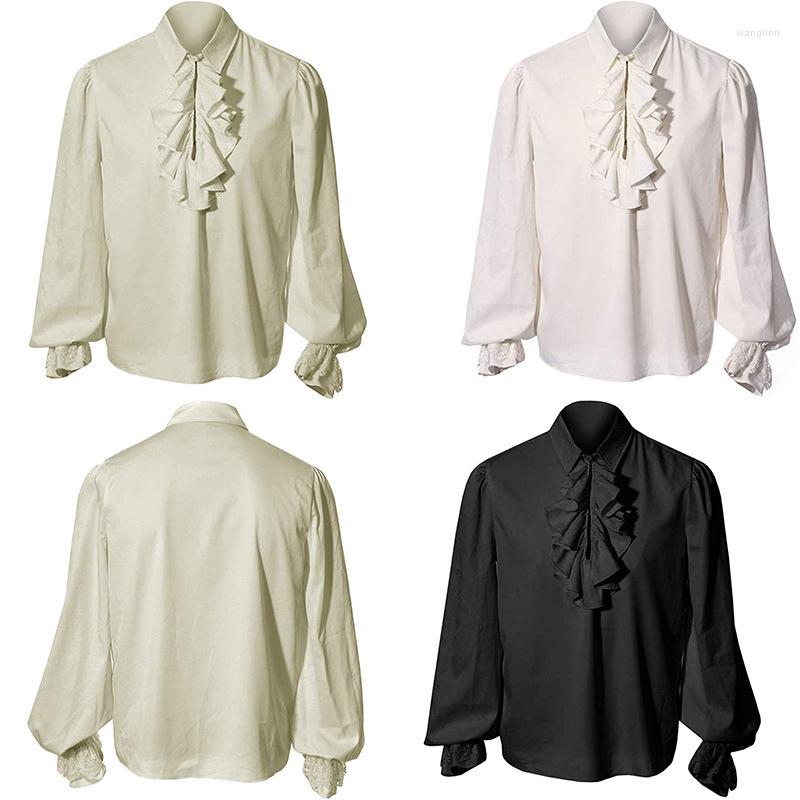 Men' Casual Shirts Retro Renaissance Victorian Steampunk Ruffled Medieval Halloween Costume Vintage Lapel Men' Solid Long Sleeve, White
Men' Casual Shirts Retro Renaissance Victorian Steampunk Ruffled Medieval Halloween Costume Vintage Lapel Men' Solid Long Sleeve, White