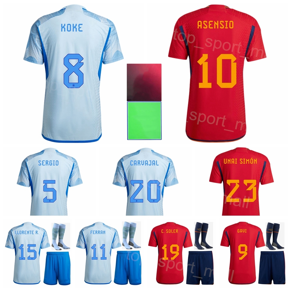 Man Youth Spain Soccer Jerseys 2022 World Cup MORATA TORRES SARABIA JORDI ALBA SERGIO RAMOS PAUL TORRES KOKE GAVI SOLER Football Shirt Kits National Team XiBanYa, Men with patch
Man Youth Spain Soccer Jerseys 2022 World Cup MORATA TORRES SARABIA JORDI ALBA SERGIO RAMOS PAUL TORRES KOKE GAVI SOLER Football Shirt Kits National Team XiBanYa, Men with patch
