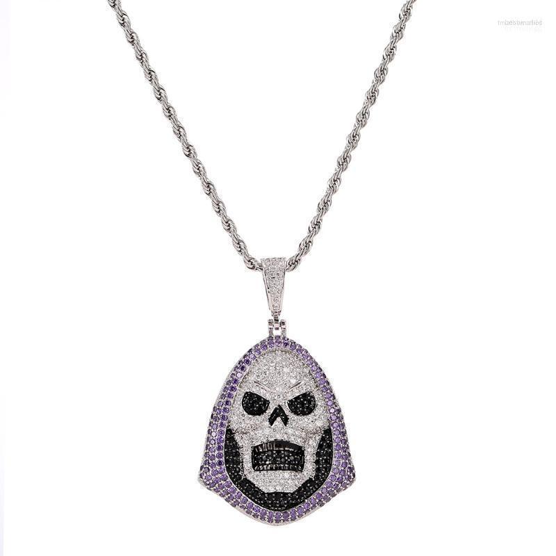 Pendant Necklaces Punk Hoody Skull Purple Stone Necklace Gold Silver Cubic Zirconia Hip Hop Rock Jewelry With Tennis Chain
Pendant Necklaces Punk Hoody Skull Purple Stone Necklace Gold Silver Cubic Zirconia Hip Hop Rock Jewelry With Tennis Chain