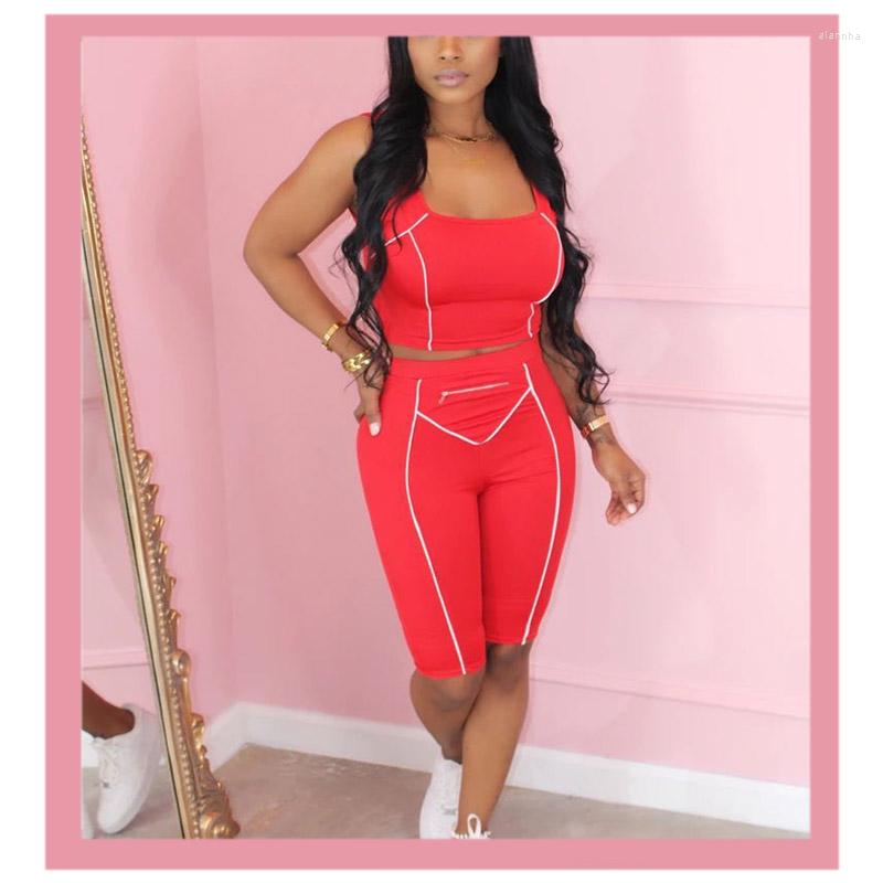 Women' Tracksuits 2022 Red Striped Sleeveless Sportswear Crop Top And Biker Shorts Trackusuit Bodycon Two Piece Sets Summer Women Matching, Black
Women' Tracksuits 2022 Red Striped Sleeveless Sportswear Crop Top And Biker Shorts Trackusuit Bodycon Two Piece Sets Summer Women Matching, Black