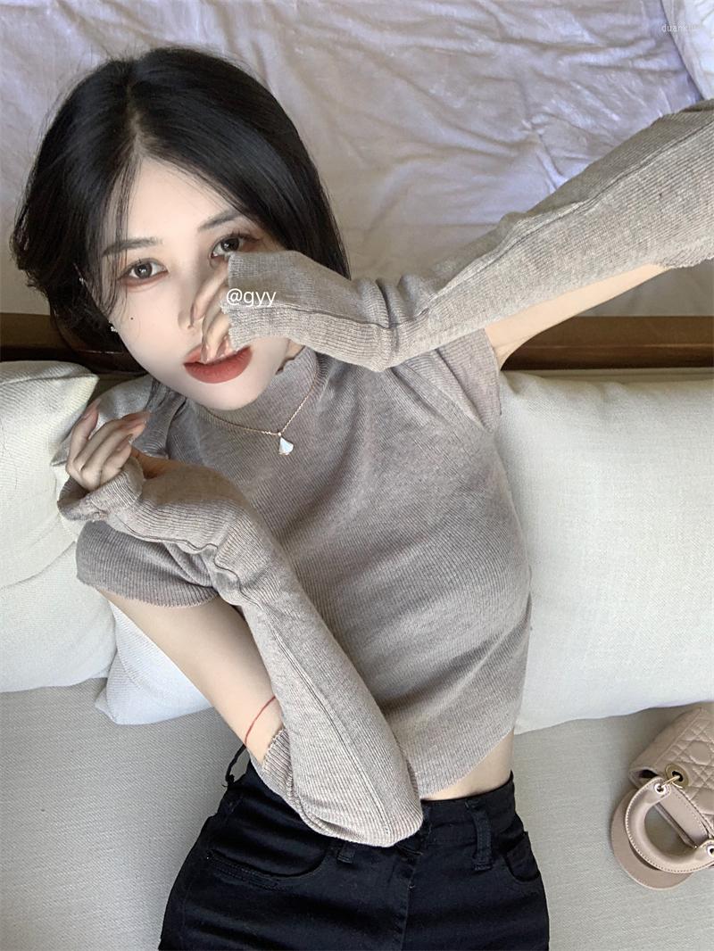 Women's T Shirts 2022 Autumn For Women Crop Tops Korean Style Sweet Half Turtleneck T-Shirt Hollow Out Long-sleeved Slim Tee Shirt, Purple
Women's T Shirts 2022 Autumn For Women Crop Tops Korean Style Sweet Half Turtleneck T-Shirt Hollow Out Long-sleeved Slim Tee Shirt, Purple