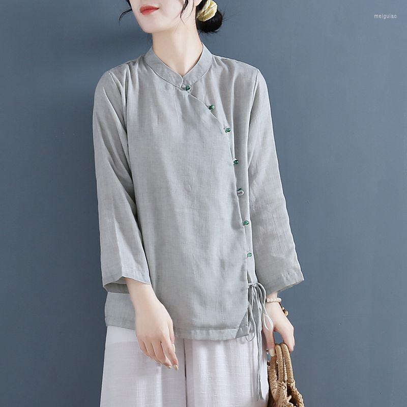 Ethnic Clothing Retro Chinese Women Blouse Traditional Vintage Oblique Shirt Zen Cotton Oriental Woman Tops Mandarin Collar Cheongsam KK4156
Ethnic Clothing Retro Chinese Women Blouse Traditional Vintage Oblique Shirt Zen Cotton Oriental Woman Tops Mandarin Collar Cheongsam KK4156