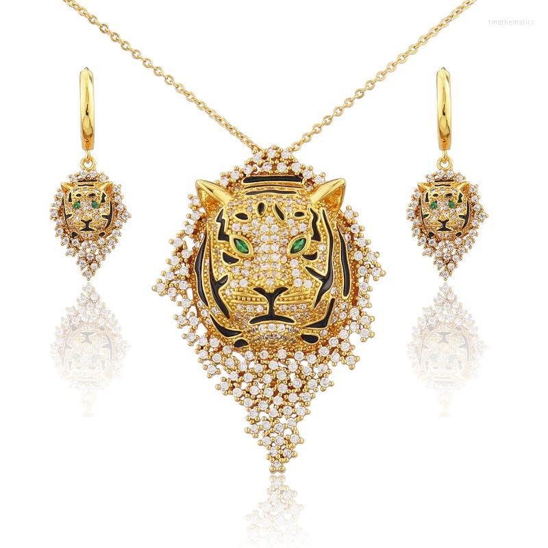 Necklace Earrings Set & Luxury Fashion Classic Animal Tiger Head Copper Zircon Pendant Jewelry Party Girl GiftEarrings NecklaceEarrings, Picture shown
Necklace Earrings Set & Luxury Fashion Classic Animal Tiger Head Copper Zircon Pendant Jewelry Party Girl GiftEarrings NecklaceEarrings, Picture shown