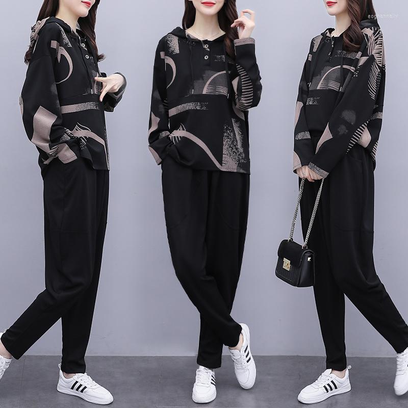 Women's Tracksuits Fashionable Harem Pants Suit 2022 Spring Autumn Loose Large Size Two-piece Set Year-old Female Costume Clothes For Women, Black
Women's Tracksuits Fashionable Harem Pants Suit 2022 Spring Autumn Loose Large Size Two-piece Set Year-old Female Costume Clothes For Women, Black