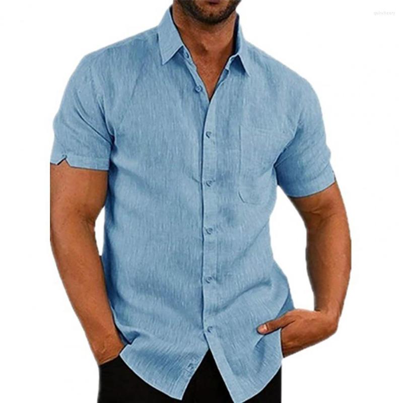 Men's Casual Shirts Men Shirt Solid Color Summer Turn-down Collar Top Single-breasted Great Stitching For Daily Wear, Army green
Men's Casual Shirts Men Shirt Solid Color Summer Turn-down Collar Top Single-breasted Great Stitching For Daily Wear, Army green