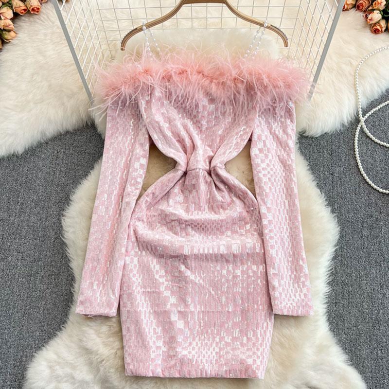 Casual Dresses Women' Sexy Off Shoulder Slip Dress Hip Wrap Sequin Girls Sweet Pink Chic Party Shiny Suspender Slim
Casual Dresses Women' Sexy Off Shoulder Slip Dress Hip Wrap Sequin Girls Sweet Pink Chic Party Shiny Suspender Slim