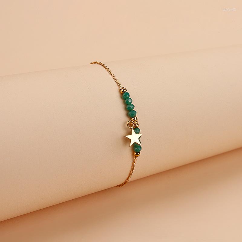 Link Bracelets Cross Green Pine Bracelet Ladies Fashion Irregular Rotating Beads Star Pendant Jewelry
Link Bracelets Cross Green Pine Bracelet Ladies Fashion Irregular Rotating Beads Star Pendant Jewelry