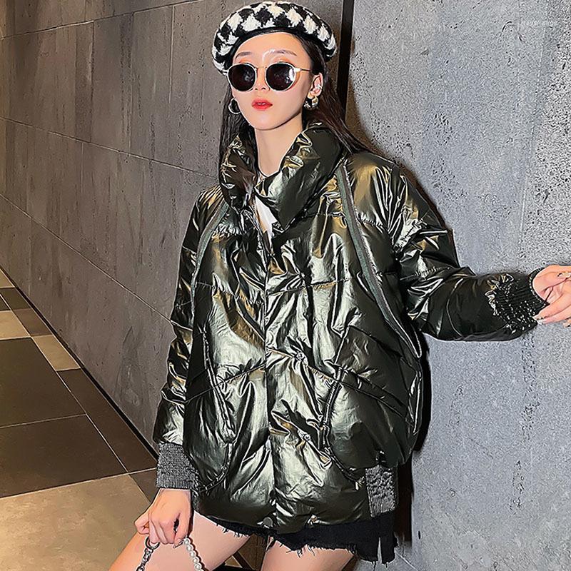 Women's Trench Coats 2022 Korean Women Stand Collar Loose Short Glossy Cotton-padded Jacket Casual Long Sleeve Winter Warm Parkas Female, Black
Women's Trench Coats 2022 Korean Women Stand Collar Loose Short Glossy Cotton-padded Jacket Casual Long Sleeve Winter Warm Parkas Female, Black