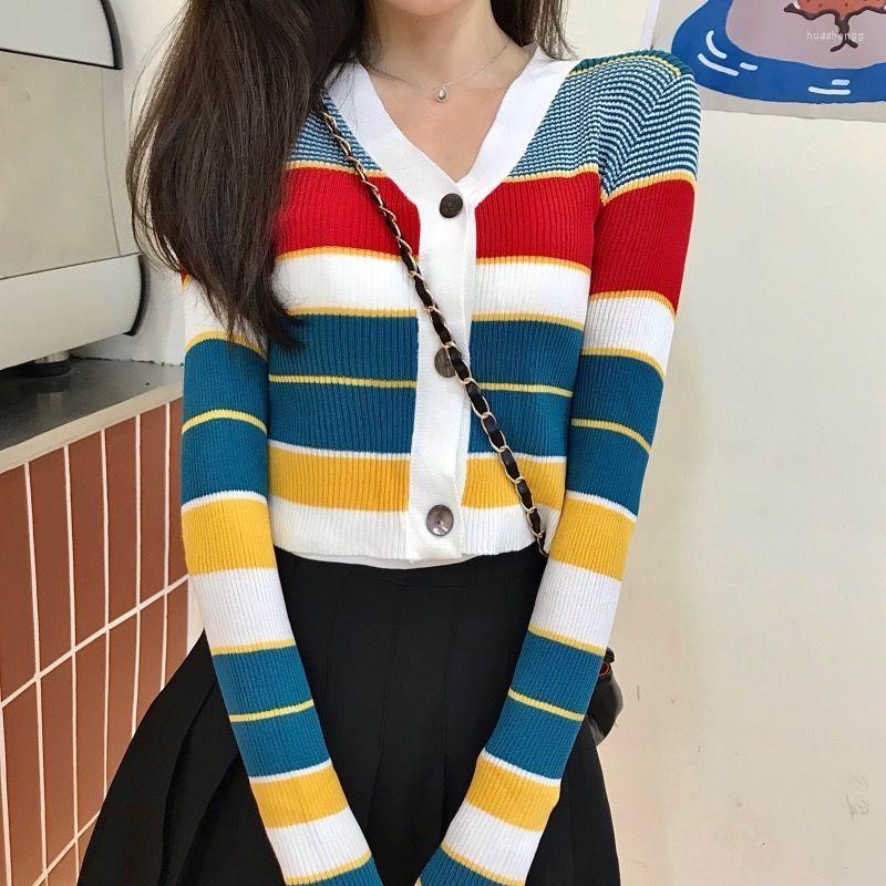 Women's Knits Striped Sweater Autumn Women's Loose V-neck Knitted Cardigan Top Woman Sweaters Femme Chandails Pull Hiver & Tees, 03
Women's Knits Striped Sweater Autumn Women's Loose V-neck Knitted Cardigan Top Woman Sweaters Femme Chandails Pull Hiver & Tees, 03