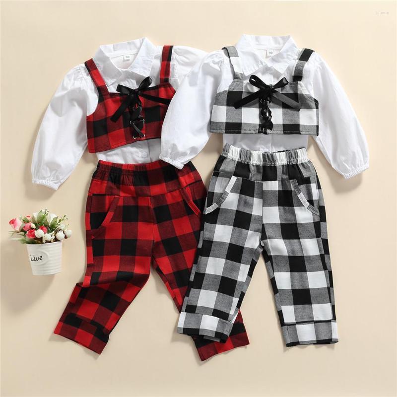 Clothing Sets Infant Kids Baby Girls Long Sleeve Shirt Plaid Vest Pants Spring Autumn Clothes 1-6T 3Pcs Outfits, Red
Clothing Sets Infant Kids Baby Girls Long Sleeve Shirt Plaid Vest Pants Spring Autumn Clothes 1-6T 3Pcs Outfits, Red