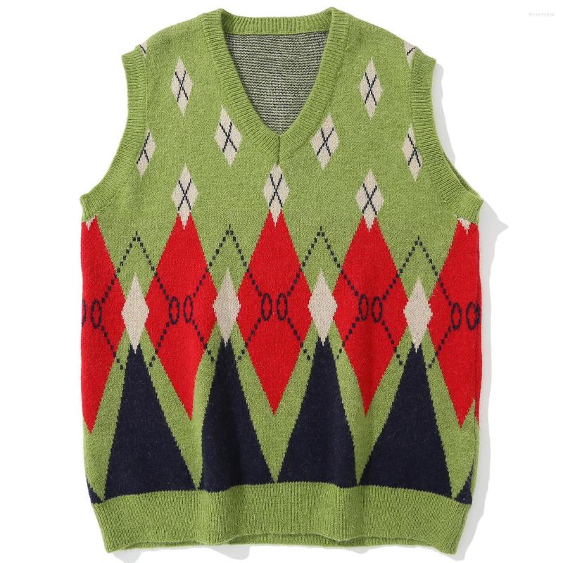 Men's Vests LACIBLE Harajuku Streetwear Sleeveless Sweaters Pullover Vest Cotton Knitted Diamond Pattern V Neck Vintage Knitwear Tank Tops, Green
Men's Vests LACIBLE Harajuku Streetwear Sleeveless Sweaters Pullover Vest Cotton Knitted Diamond Pattern V Neck Vintage Knitwear Tank Tops, Green