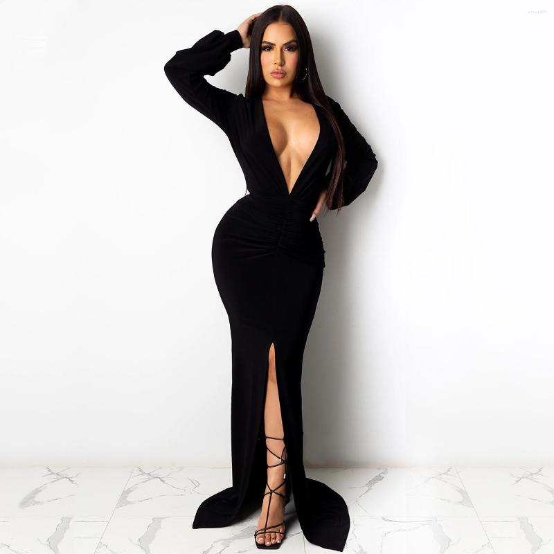Casual Dresses Solid Color Ruched Dress For Women V Neck Long Sleeve High Waist Slim Maxi Female Split Fashion, Orange
Casual Dresses Solid Color Ruched Dress For Women V Neck Long Sleeve High Waist Slim Maxi Female Split Fashion, Orange
