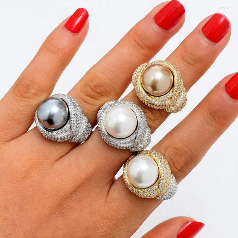 Wedding Rings GODKI Luxury Big Imitation Pearl Flower Bold Statement With Zircon Stones 2022 Women Engagement Party Jewelry High Quality
Wedding Rings GODKI Luxury Big Imitation Pearl Flower Bold Statement With Zircon Stones 2022 Women Engagement Party Jewelry High Quality