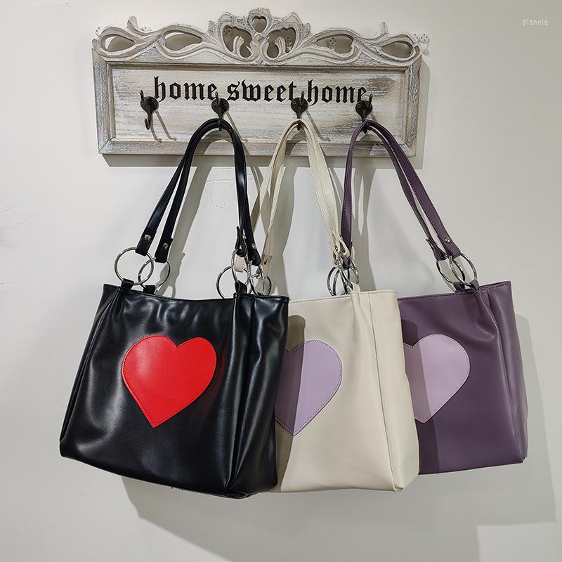 Evening Bags Soft Leather Shoulder Bag For Women Large Capacity Love Heart Tote Handbags Girl Campus Style Casual Pu Underarm Books, Black
Evening Bags Soft Leather Shoulder Bag For Women Large Capacity Love Heart Tote Handbags Girl Campus Style Casual Pu Underarm Books, Black