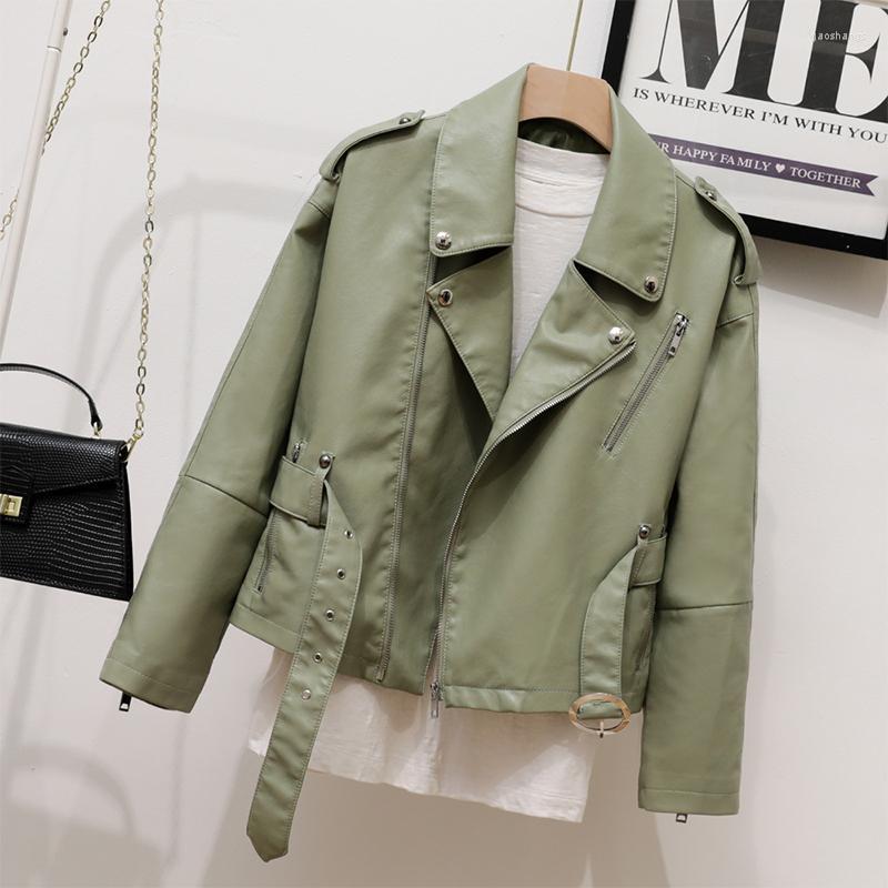 Women' Leather LIN Spring Autumn Women Loose Turn-down Collar Zipper Black PU Jacket Moto Biker Coat With Belt Women' & Faux, Beige
Women' Leather LIN Spring Autumn Women Loose Turn-down Collar Zipper Black PU Jacket Moto Biker Coat With Belt Women' & Faux, Beige