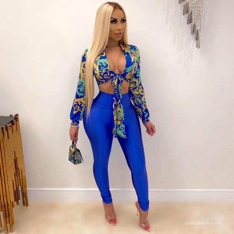 Women' Tracksuits Ueteey Two-piece Sexy Nightclub Trendy Print V-Neck Lace-up Design, Blue
Women' Tracksuits Ueteey Two-piece Sexy Nightclub Trendy Print V-Neck Lace-up Design, Blue
