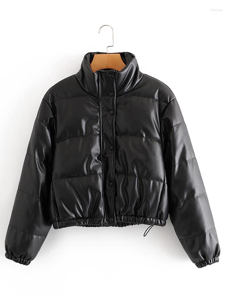Women's Leather Pendek Tebal Kulit Imitasi Musim Wanita Kerah Berdiri Hangat Hitam PU Mantel Ritsleting Katun Pakaian Luar Chic, Black
Women's Leather Pendek Tebal Kulit Imitasi Musim Wanita Kerah Berdiri Hangat Hitam PU Mantel Ritsleting Katun Pakaian Luar Chic, Black