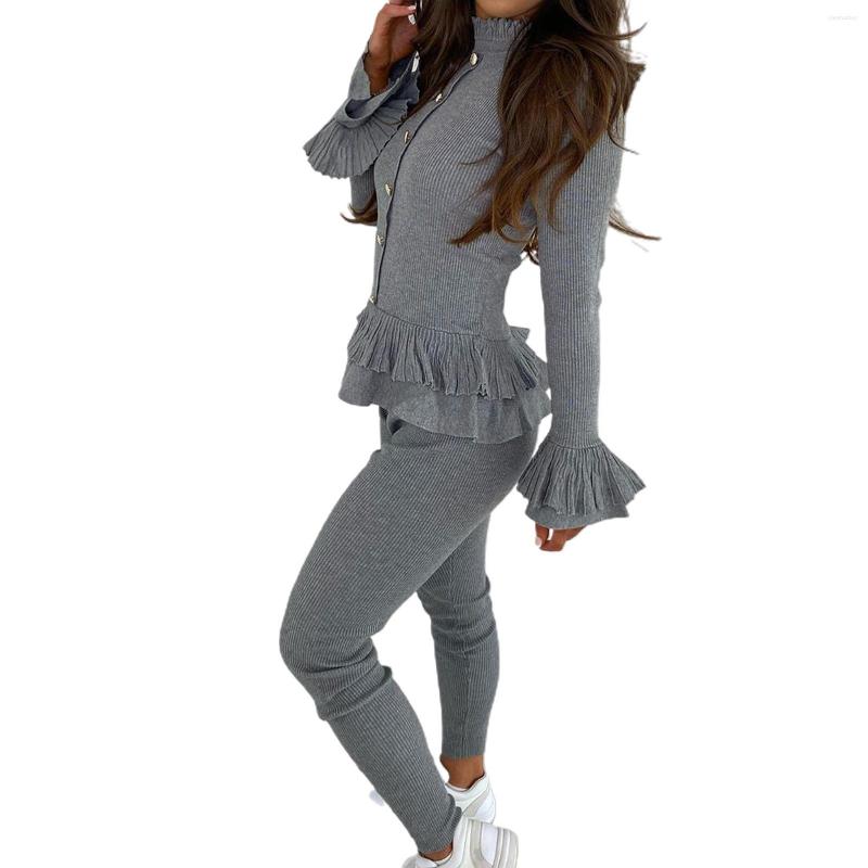 Women' Two Piece Pants Autumn Women Chic Long Sleeve Ruffle Buttons Blouse Skinny Set Outfit Female Sweatshirt Sportswear Suit Tracksuit, Green
Women' Two Piece Pants Autumn Women Chic Long Sleeve Ruffle Buttons Blouse Skinny Set Outfit Female Sweatshirt Sportswear Suit Tracksuit, Green
