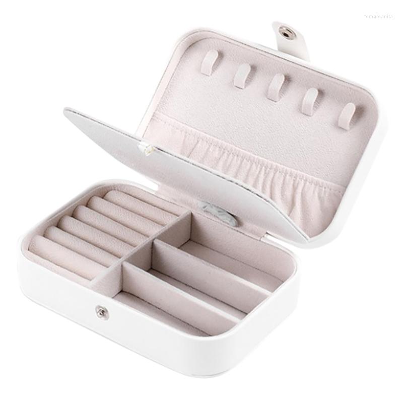 Jewelry Pouches Travel PU Leather Storage Box Case Holder Organizer