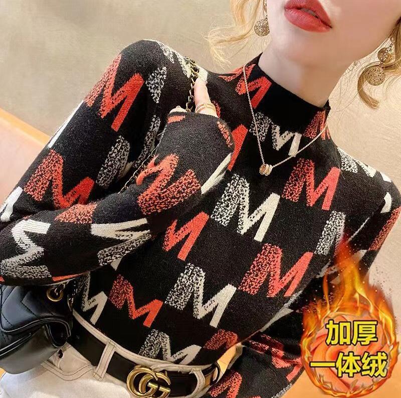 Women' Sweaters for Designer Turtleneck Thickened Long Sleeve Vintage Letter Basic T-shirt Lady Tee Top, 14
Women' Sweaters for Designer Turtleneck Thickened Long Sleeve Vintage Letter Basic T-shirt Lady Tee Top, 14