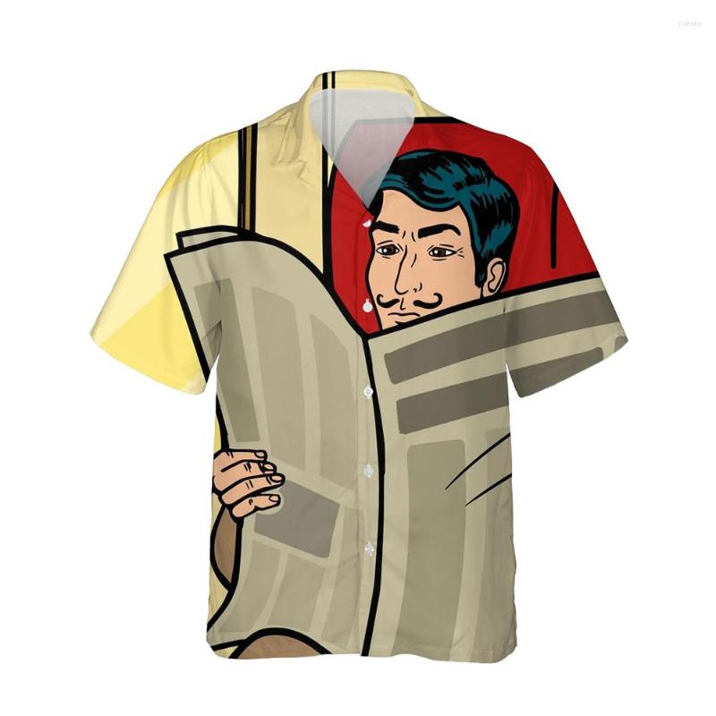 Men' Casual Shirts Jumeast 3d Anime Man Read Spaper Printed Hawaiian Vintage Shirt Men Short Sleeve Fashion Loose Streetwear, 01
Men' Casual Shirts Jumeast 3d Anime Man Read Spaper Printed Hawaiian Vintage Shirt Men Short Sleeve Fashion Loose Streetwear, 01