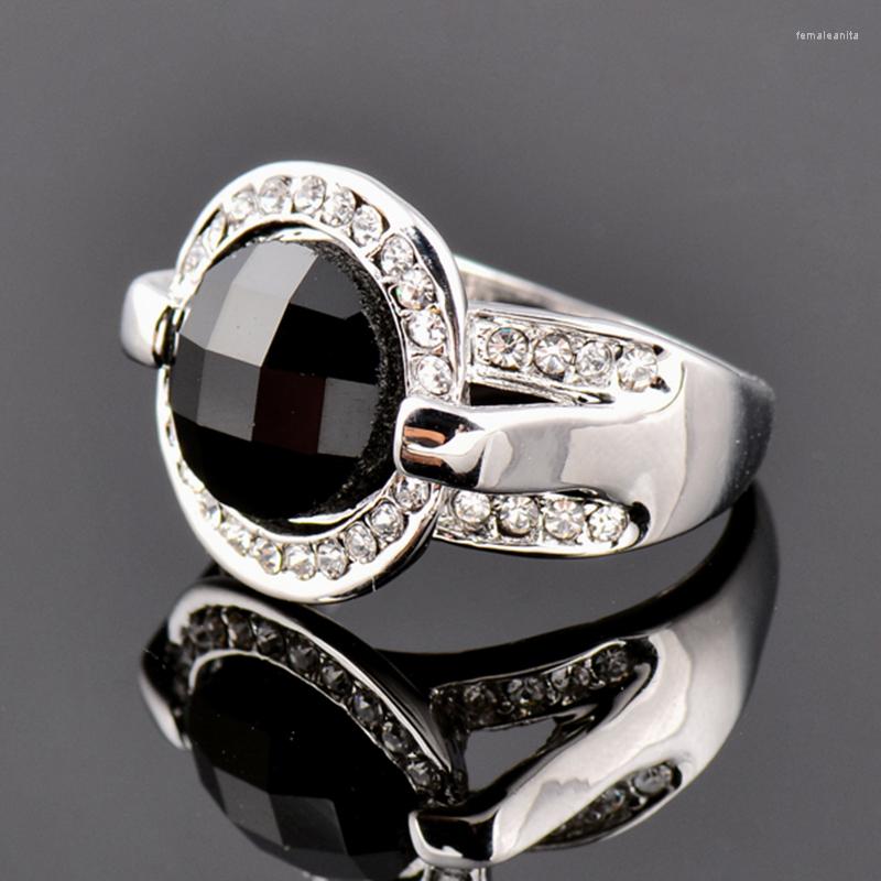 Wedding Rings KIOOZOL Vintage Round Black Acrylic Crystal Micro Inlaid Cubic Zirconia Ring For Women Fashion Jewelry Accessories 539 XS5
Wedding Rings KIOOZOL Vintage Round Black Acrylic Crystal Micro Inlaid Cubic Zirconia Ring For Women Fashion Jewelry Accessories 539 XS5