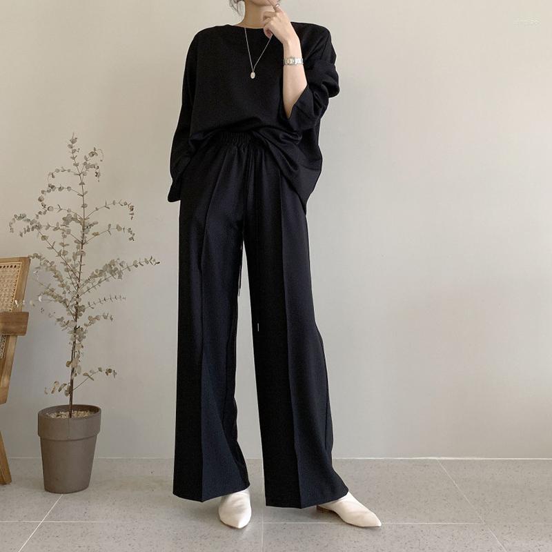 Women's Two Piece Pants Casual Women 2 Pieces Set Fashion Pullovers & Drawstring Wide Leg 2022 Autumn Winter Ladies Solid Tracksuits, Black
Women's Two Piece Pants Casual Women 2 Pieces Set Fashion Pullovers & Drawstring Wide Leg 2022 Autumn Winter Ladies Solid Tracksuits, Black