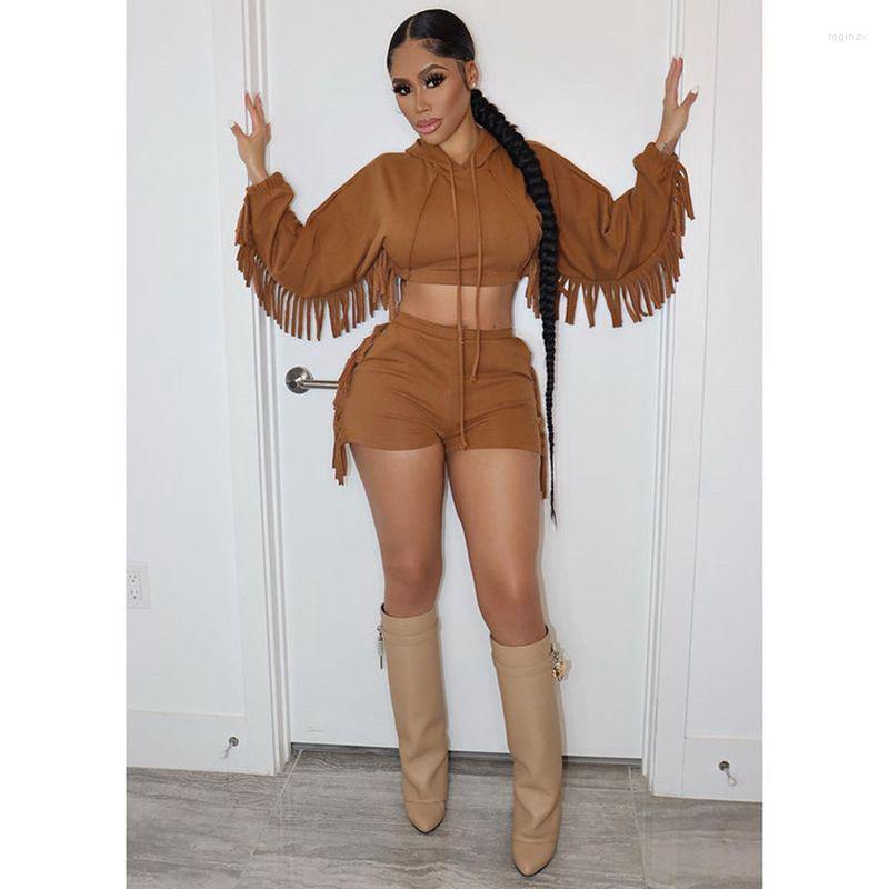 Women' Tracksuits Fall Winter Clothes Sexy Two Piece Set Tassel Hooded Crop Top Bike Shorts Sets Club Outfits Tracksuit Women Streetwear, Black
Women' Tracksuits Fall Winter Clothes Sexy Two Piece Set Tassel Hooded Crop Top Bike Shorts Sets Club Outfits Tracksuit Women Streetwear, Black