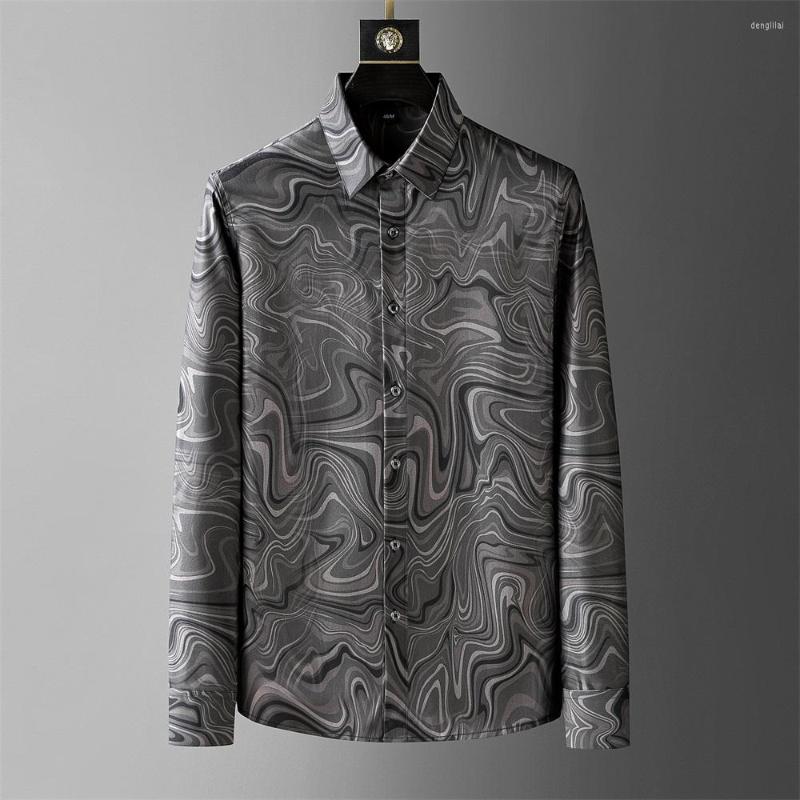 Men's Casual Shirts Art Print For Men 2022 Autumn Camisa Masculina Slim Long Sleeve Shirt Male Business Formal Dress Streetwear, Gray
Men's Casual Shirts Art Print For Men 2022 Autumn Camisa Masculina Slim Long Sleeve Shirt Male Business Formal Dress Streetwear, Gray