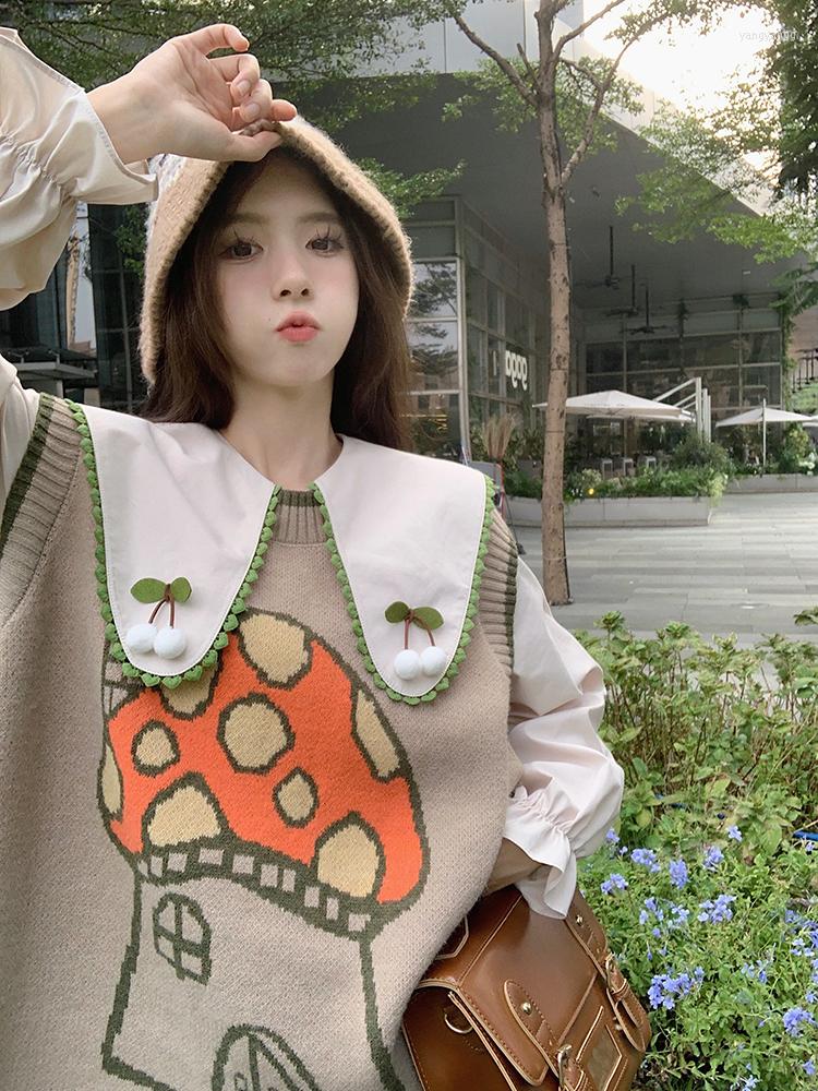 Women's T Shirts GY0797 2022 Two-piece Set Sweet Japanese Design Overlay Sweater Doll Collar Long Sleeve Shirt Women's Autumn, White
Women's T Shirts GY0797 2022 Two-piece Set Sweet Japanese Design Overlay Sweater Doll Collar Long Sleeve Shirt Women's Autumn, White