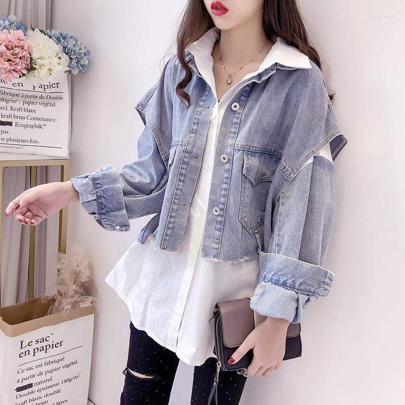 Women' Vests Large Size Fashion Stitching Long-sleeved Shirt Jacket Denim Vest Fat Mm Two-piece Women Women, One piece vest
Women' Vests Large Size Fashion Stitching Long-sleeved Shirt Jacket Denim Vest Fat Mm Two-piece Women Women, One piece vest