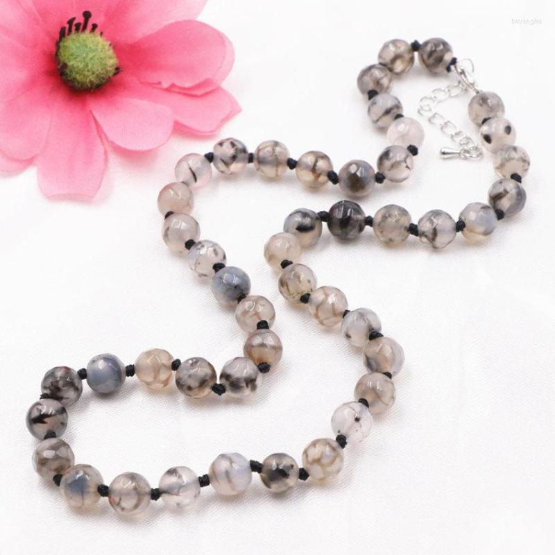 Choker Wholesale Chain Necklace Charms For Women Natural Stone Agates Onyx Faceted Round Beads Chains Jewelry Gifts 18inch A789
Choker Wholesale Chain Necklace Charms For Women Natural Stone Agates Onyx Faceted Round Beads Chains Jewelry Gifts 18inch A789