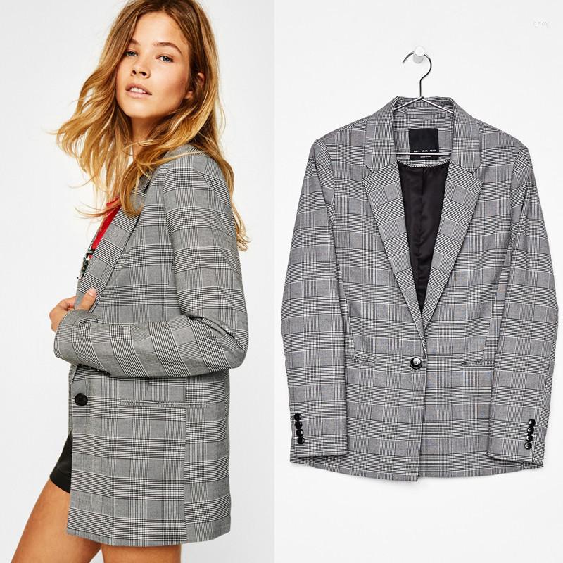 Women' Suits Fashion 2022 Autumn Women Plaid Blazers And Jackets Work Office Lady Suit Casual Female Blazer Coat Talever B108, Gray
Women' Suits Fashion 2022 Autumn Women Plaid Blazers And Jackets Work Office Lady Suit Casual Female Blazer Coat Talever B108, Gray