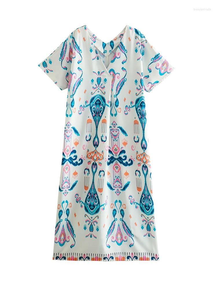 Party Dresses Adherebling 2022 Summer Women Loose Print Dress Tarf V Neck Short Sleeve Folds Front Vintage Female Leisure Midi DressesParty, 01
Party Dresses Adherebling 2022 Summer Women Loose Print Dress Tarf V Neck Short Sleeve Folds Front Vintage Female Leisure Midi DressesParty, 01