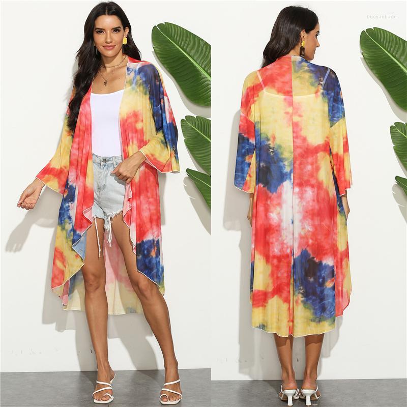 Women's Swimwear Fashion Trend Women Tie-dye Bikini Cover Ups Long Sleeve Irregular Hem See Through Cardigan For Summer Beach Holiday
Women's Swimwear Fashion Trend Women Tie-dye Bikini Cover Ups Long Sleeve Irregular Hem See Through Cardigan For Summer Beach Holiday