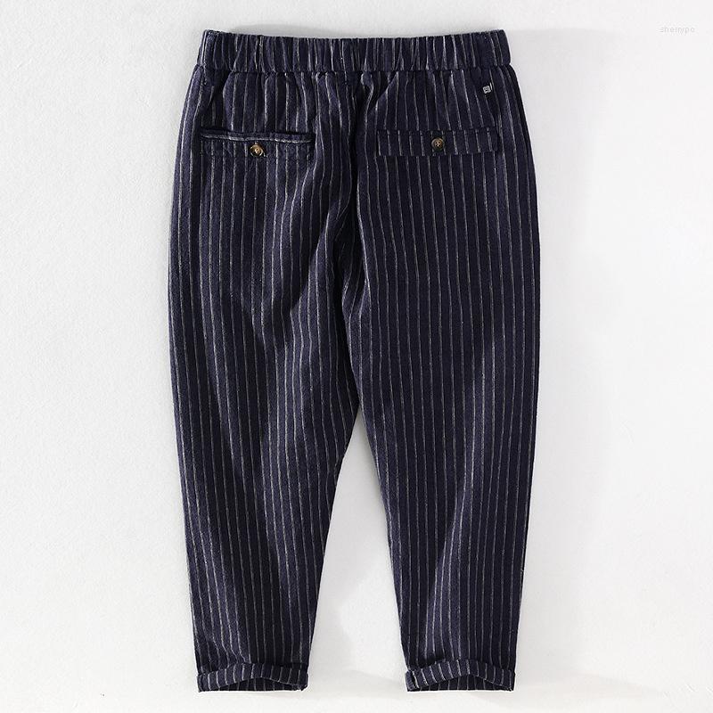 Men's Pants 2022 Autumn Winter Men Striped Cotton Linen Breathable Cropped Elastic Waist Casual Trousers Retro Brown Workwear H005, Dark brown
Men's Pants 2022 Autumn Winter Men Striped Cotton Linen Breathable Cropped Elastic Waist Casual Trousers Retro Brown Workwear H005, Dark brown