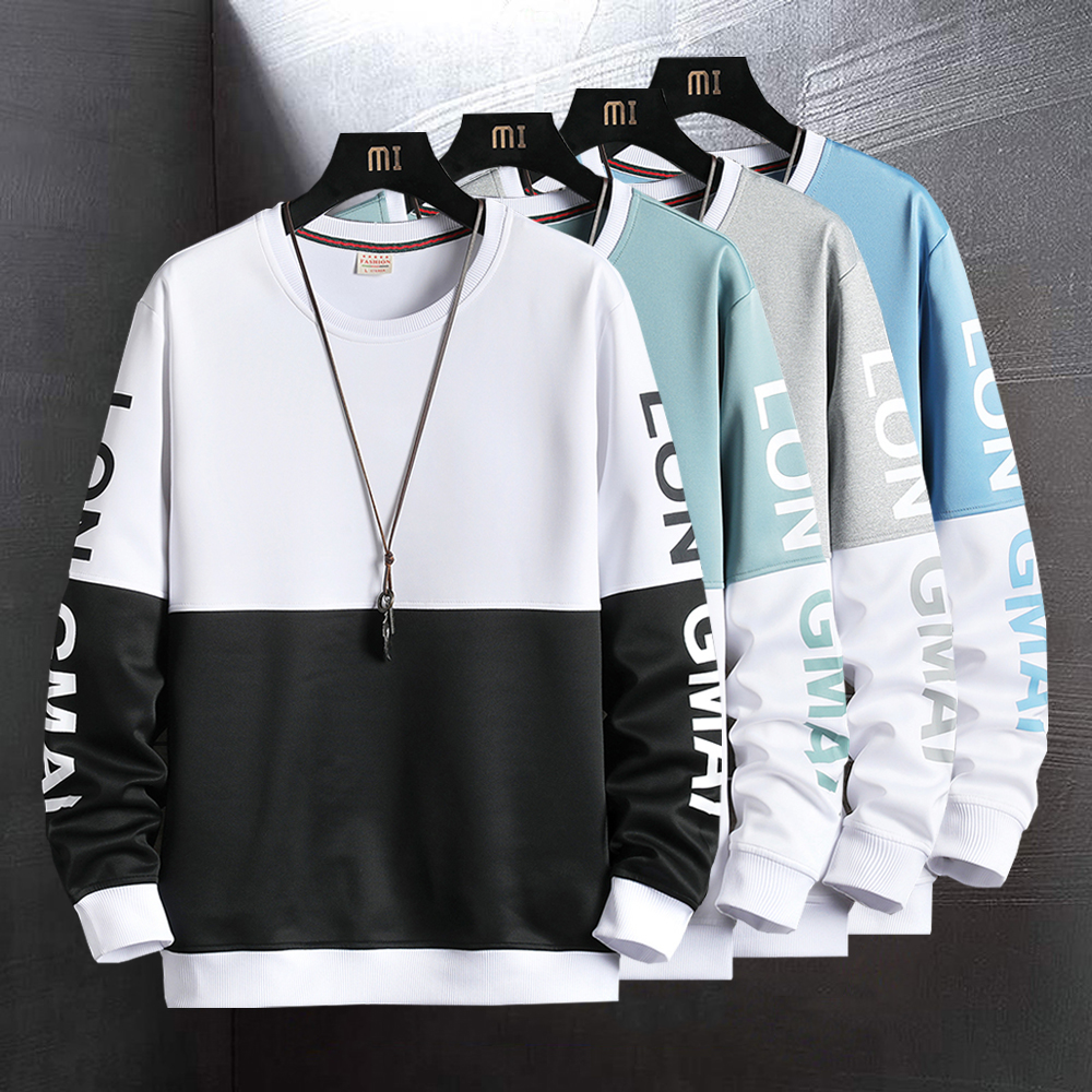 Men Fashion Clothing Spring Clothes Men Sweatshirt Casual Long Sleeve Shirts Patchwork O-neck Sweatshirts Streetwear Hip Hop, White
Men Fashion Clothing Spring Clothes Men Sweatshirt Casual Long Sleeve Shirts Patchwork O-neck Sweatshirts Streetwear Hip Hop, White