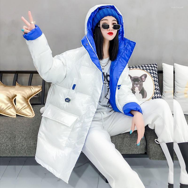 Women's Trench Coats Winter Fashion Women's Mid-length Glossy Cotton-padded Coat Loose Hooded Warm Parkas Casual Long Sleeve Female, White
Women's Trench Coats Winter Fashion Women's Mid-length Glossy Cotton-padded Coat Loose Hooded Warm Parkas Casual Long Sleeve Female, White