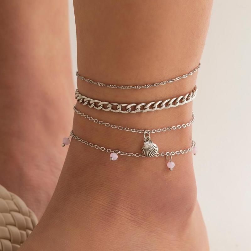 Anklets IngeSight.Z 4pcs/sets Silver Color Shell Pendant For Women Boho Pink Crystal Stone Link Chain Anklet On Leg Bracelet
Anklets IngeSight.Z 4pcs/sets Silver Color Shell Pendant For Women Boho Pink Crystal Stone Link Chain Anklet On Leg Bracelet