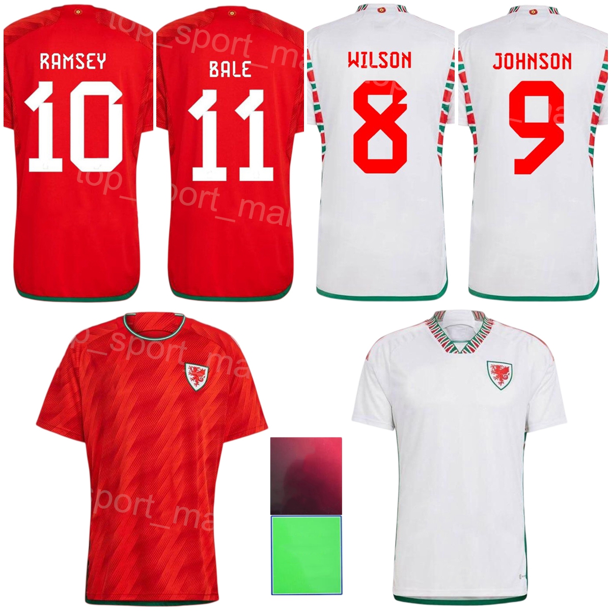 National Team Wales Soccer 11 Gareth Bale Jerseys 9 Brennan Johnson 21 Kieffer Moore 20 Daniel James 8 Harry Wilson Joe Rodon Football Shirt Kits 2022 2023 World Cup, With patch
National Team Wales Soccer 11 Gareth Bale Jerseys 9 Brennan Johnson 21 Kieffer Moore 20 Daniel James 8 Harry Wilson Joe Rodon Football Shirt Kits 2022 2023 World Cup, With patch
