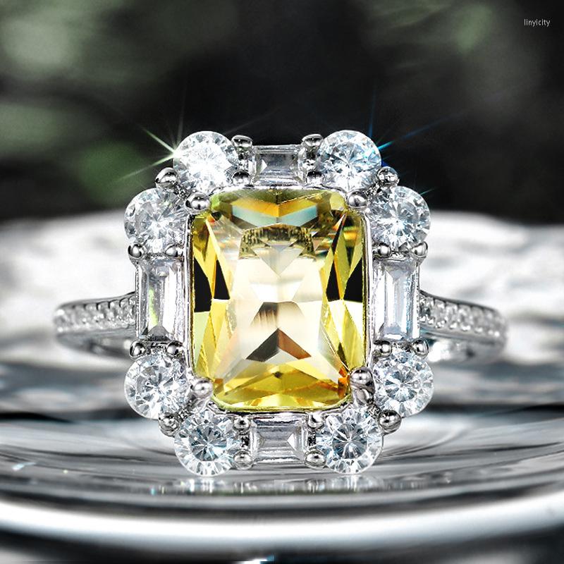 Wedding Rings Luxury Trendy Square Crystal Engagement For Women Shine Yellow White CZ Stone Inlay Fashion Jewelry Bands Ring
Wedding Rings Luxury Trendy Square Crystal Engagement For Women Shine Yellow White CZ Stone Inlay Fashion Jewelry Bands Ring
